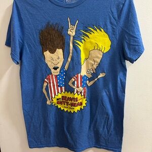 Beavis‎ and ButtHead Graphic T Shirt Mens Size Medium Blue MTV Mike Judge